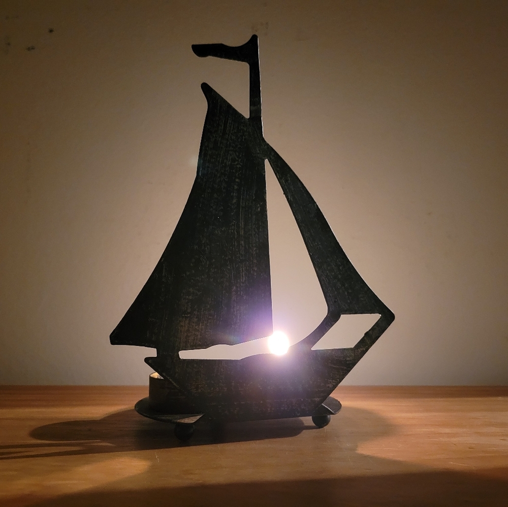 Pier 1 Black and Gold Candle Holder